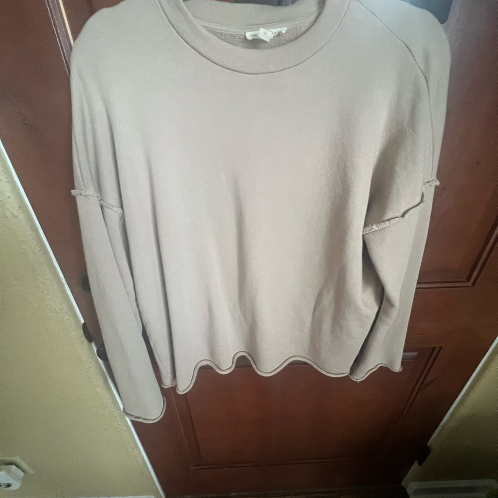 Eileen Fisher Cream Crew Neck Long Sleeve Sweatshirt